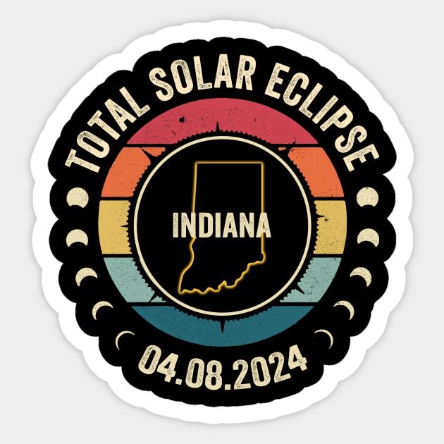 Indiana Total Solar Eclipse 2024 American Totality April 8 Sticker by Sky at night